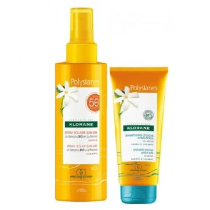 Klorane Polynesia Spray Sublimatore Tamanu Monoi Spf50 200 Ml + Shampoo Doccia Doposole Monoi 75 Ml
