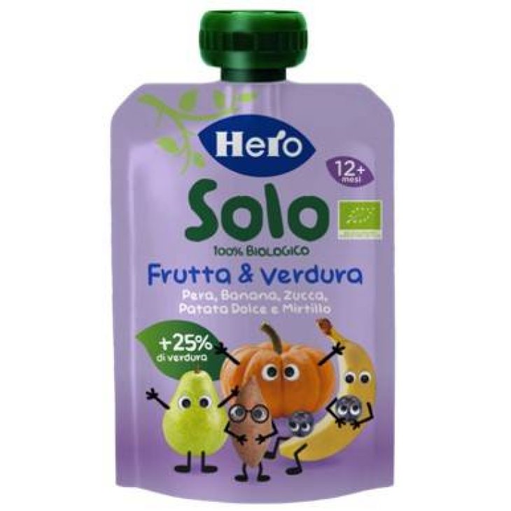 HERO SOLO OMOGENEIZZATO PATATA DOLCE ZUCCA BANANA MIRTILLO 100 G