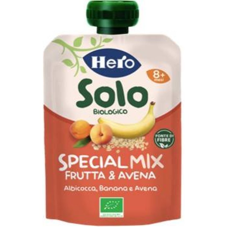 HERO SOLO OMOGENEIZZATO FRUTTA + CEREALI ALBICOCCA BANANA AVENA 100 G