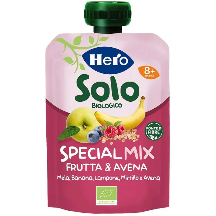 Hero Solo Pouch Banana Mirtillo Lampone e Avena 100 g