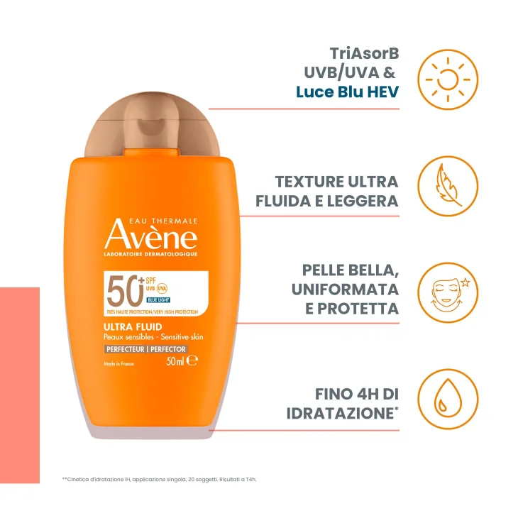 Avène Ultra Fluid Perfezionatore SPF50+ Protezione Solare Uniformante Colorata 50 ml