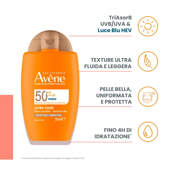 Av&egrave;ne Ultra Fluid Perfezionatore SPF50+ Protezione Solare Uniformante Colorata 50 ml