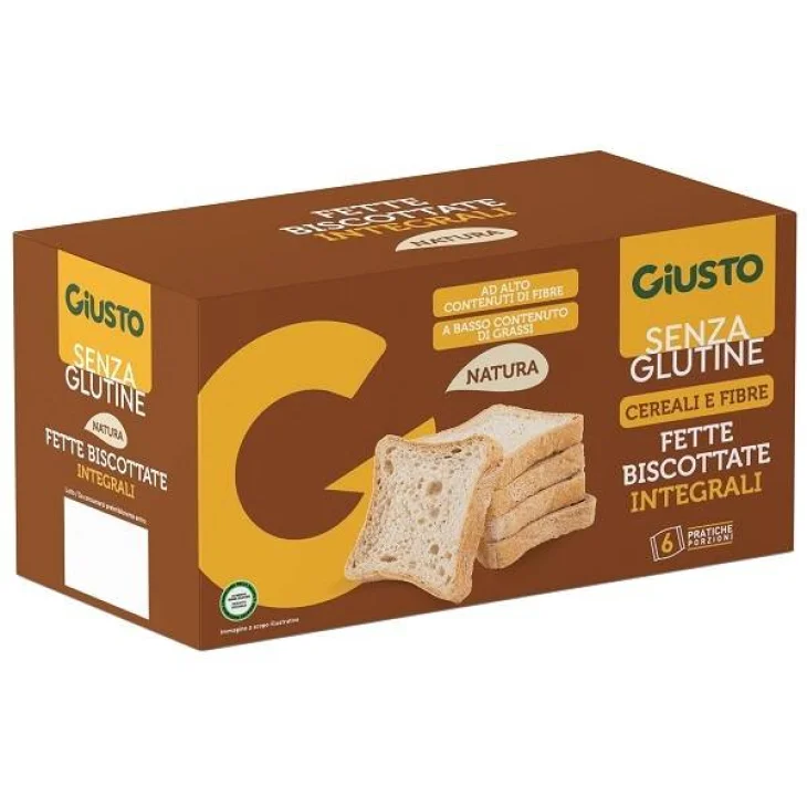 GIUSTO SENZA GLUTINE FETTE BISCOTTATE INTEGRALI 6 CONFEZIONIX 25 G