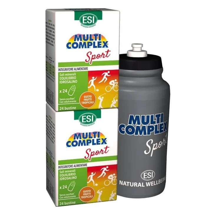 Esi Multicomplex Sport Integratore di Sali Minerali 24 Bustine + Borraccia Omaggio