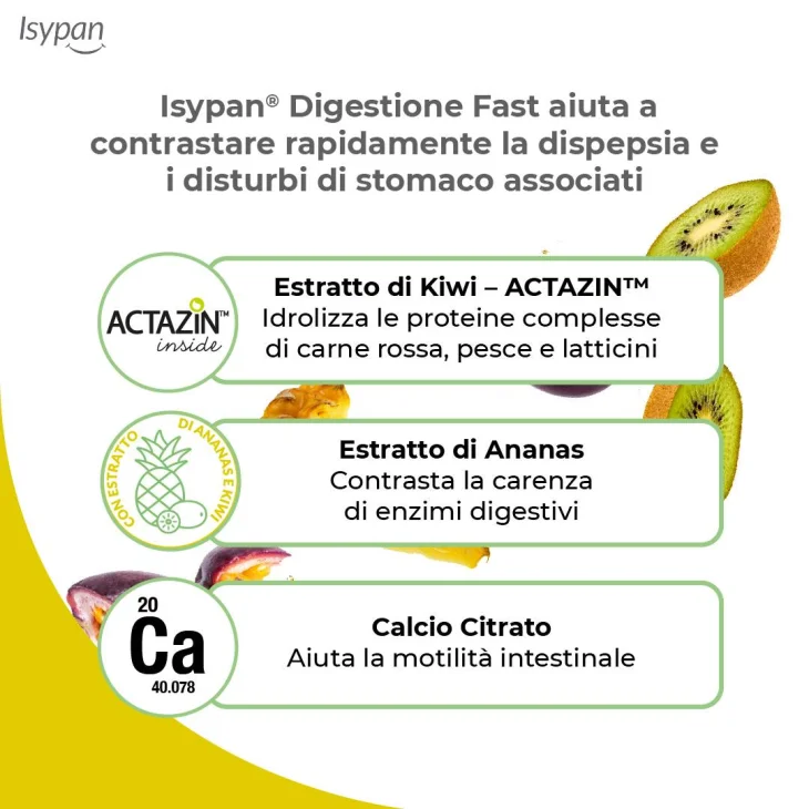 Isypan Digestione Fast Integratore di Enzimi Digestivi 20 bustine orosolubili