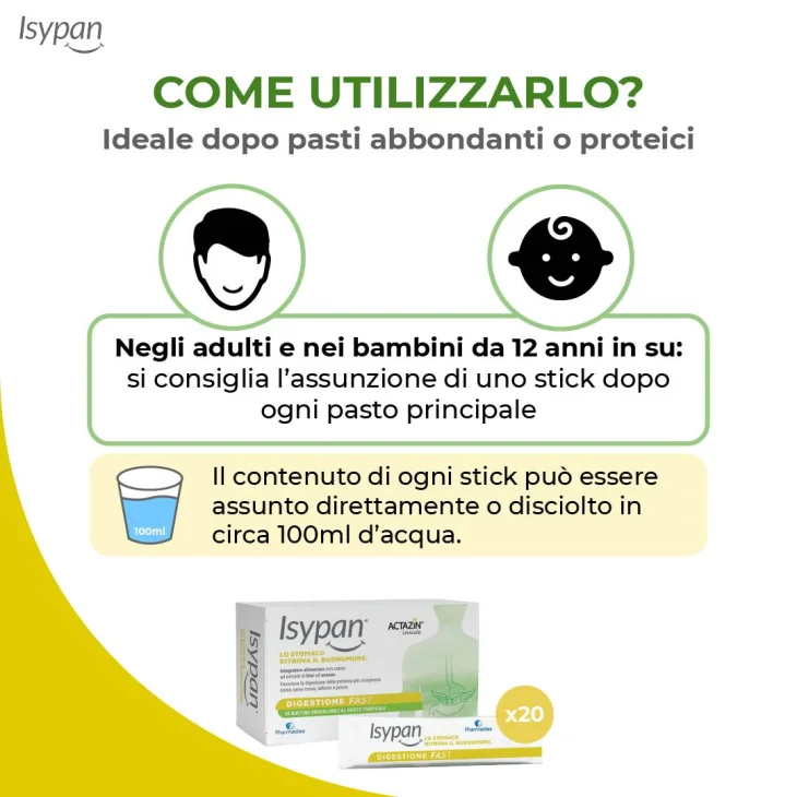 Isypan Digestione Fast Integratore di Enzimi Digestivi 20 bustine orosolubili