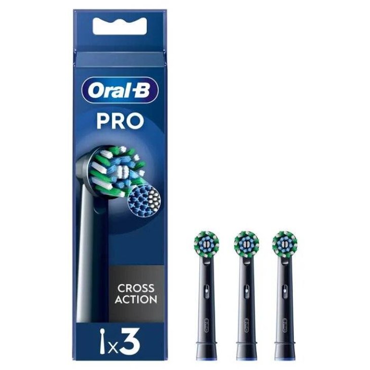 Oral-B Pro Cross Action Black Testine di Ricambio 3 Pezzi