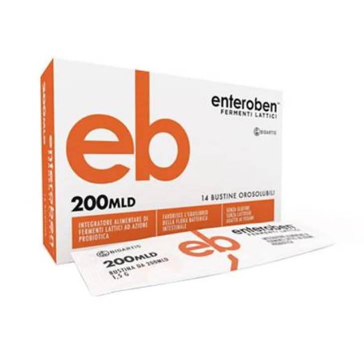 Enteroben 200MLD Integratore di fermenti Lattici Vivi 14 Stick Pack