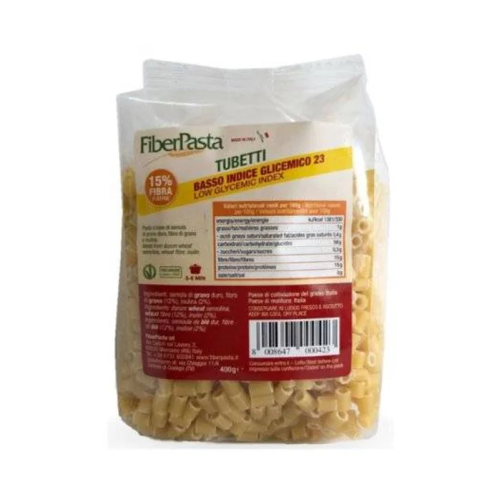 FiberPasta Tubetti da Brodo Pasta a Basso Indice Glicemico 400 g