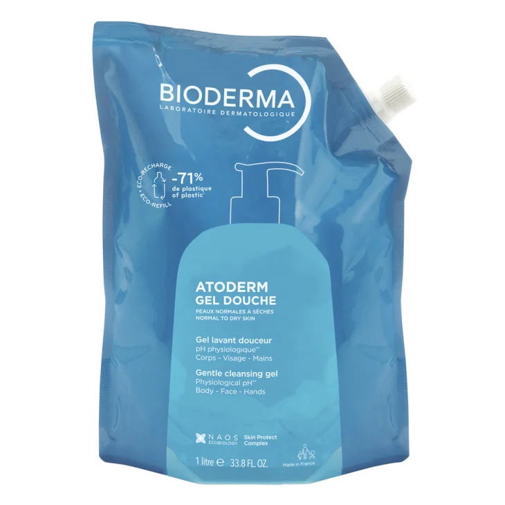 Bioderma Atoderm Gel Doccia per Pelli Secche o Sensibili ECO Ricarica 1 Litro