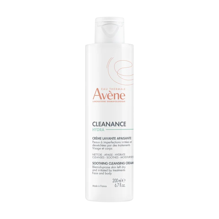 Av&egrave;ne Eau Thermale Cleanance Hydra Crema Detergente Lenitiva, Deterge e Nutre, Pelle secca a tendenza acneica e fragilizzata dai trattamenti anti-acne, 200ml