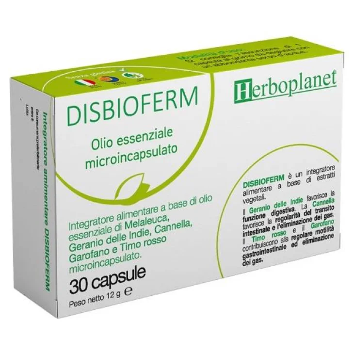 Herboplanet Disbioferm Integratore Digestione e Regolarità Intestinale 30 Capsule