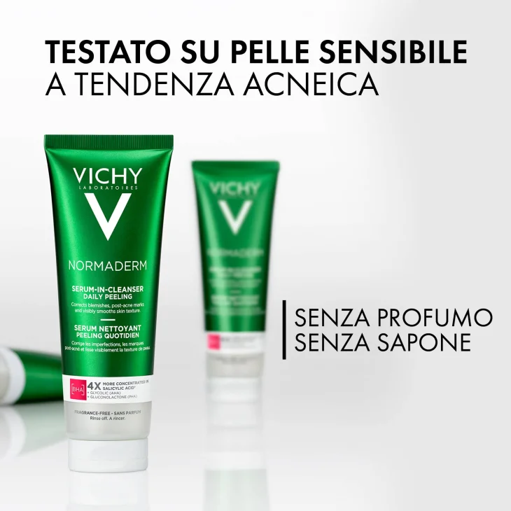 Vichy Normaderm Nettoyant Peeling Cleanser Siero Detergente Quotidiano 125 ml
