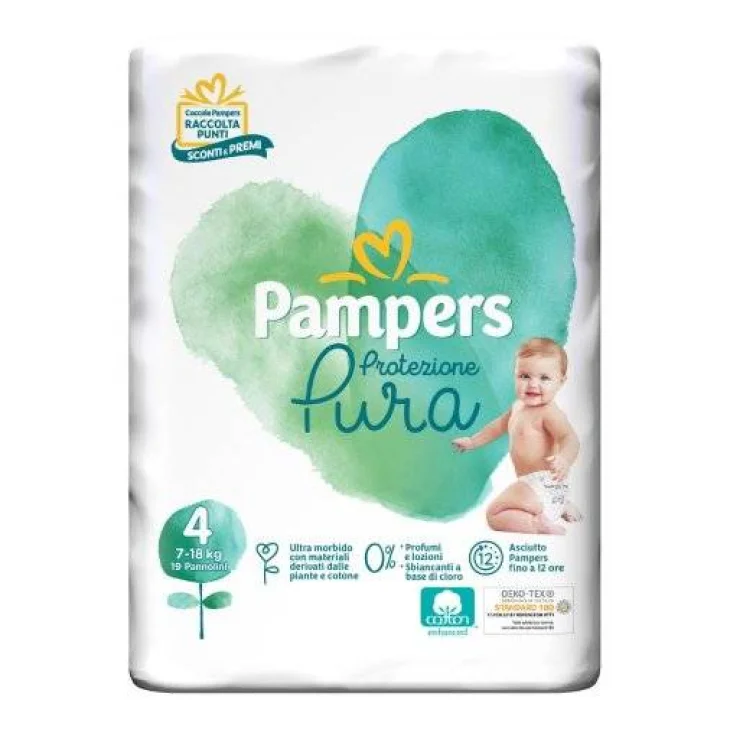 Pampers Protezione Pura Maxi Taglia 4 (7-18 kg) 19 pannolini