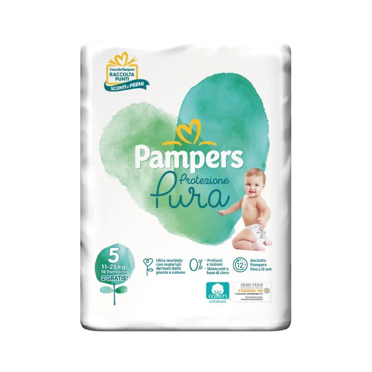 Pampers Protezione Pura Junior Taglia 5 (11-25 kg) 19 pannolini