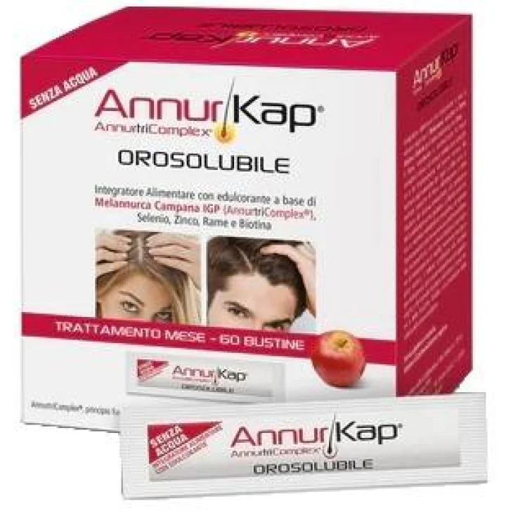AnnurKap Orosolubile Integratore per il Benessere dei Capelli 60 bustine