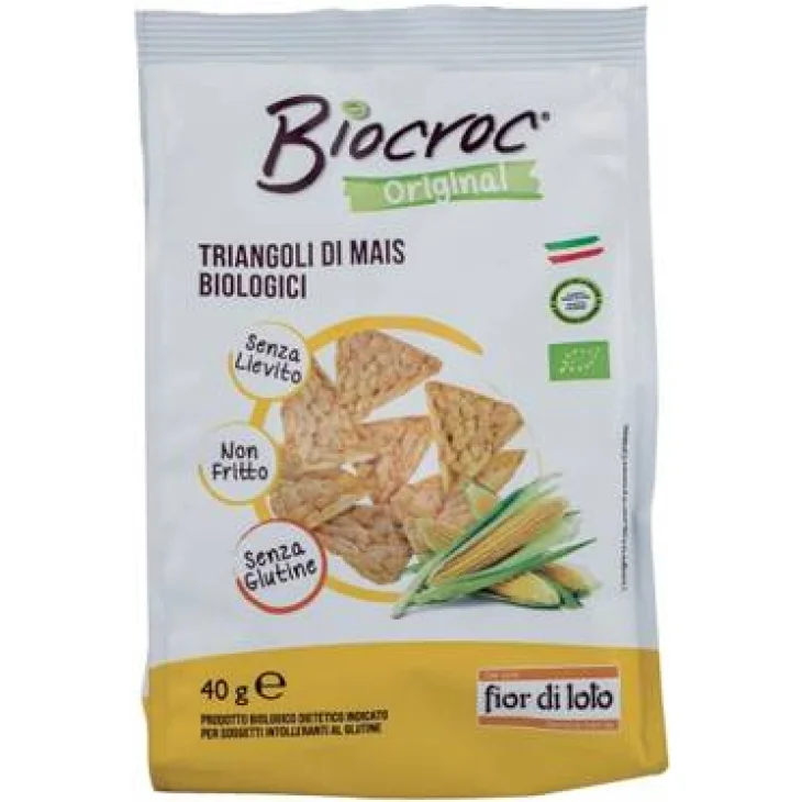 Fior di Loto Biocroc Triangoli di Mais Bio senza Glutine 40 g