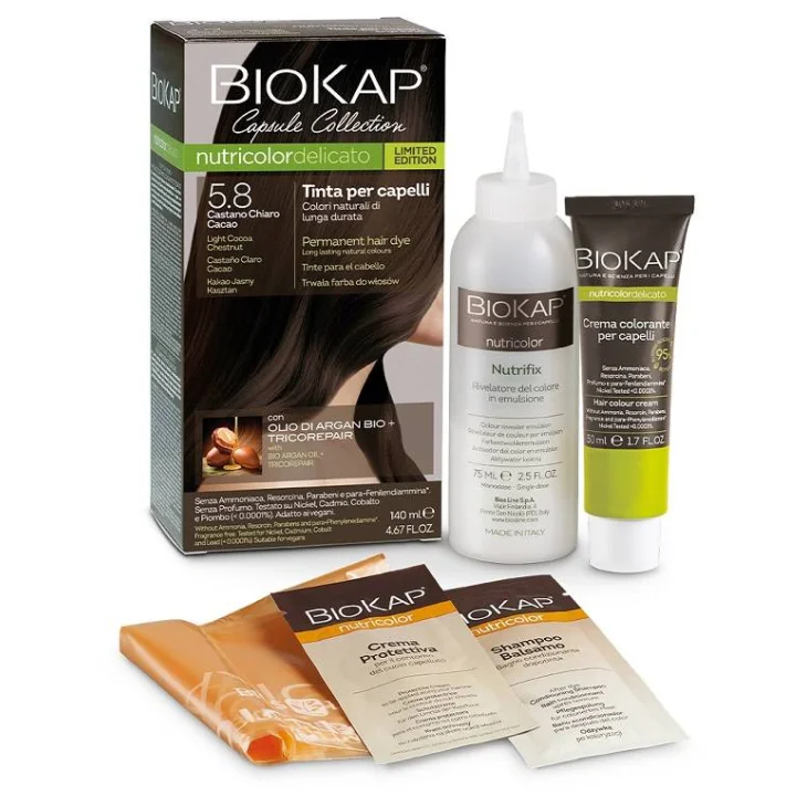 Bios Line BioKap Nutricolor Delicato Tinta per Capelli 5,8 Castano Chiaro Cacao