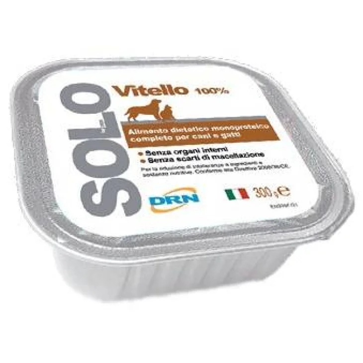 DRN Solo Vitello Alimento Umido per Cani e Gatti 300 g