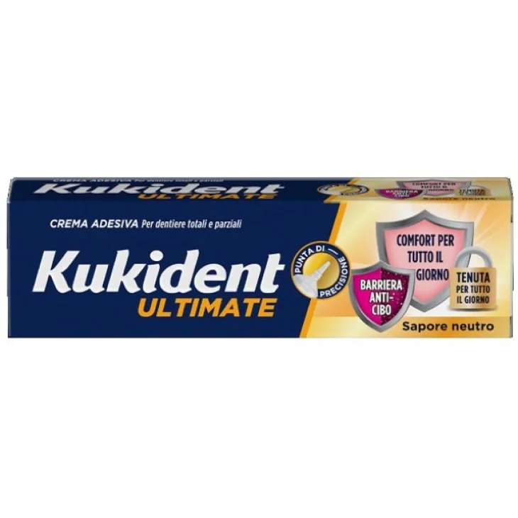 Kukident Ultimate Crema per Protesi Dentali Gusto Neutro 40 g
