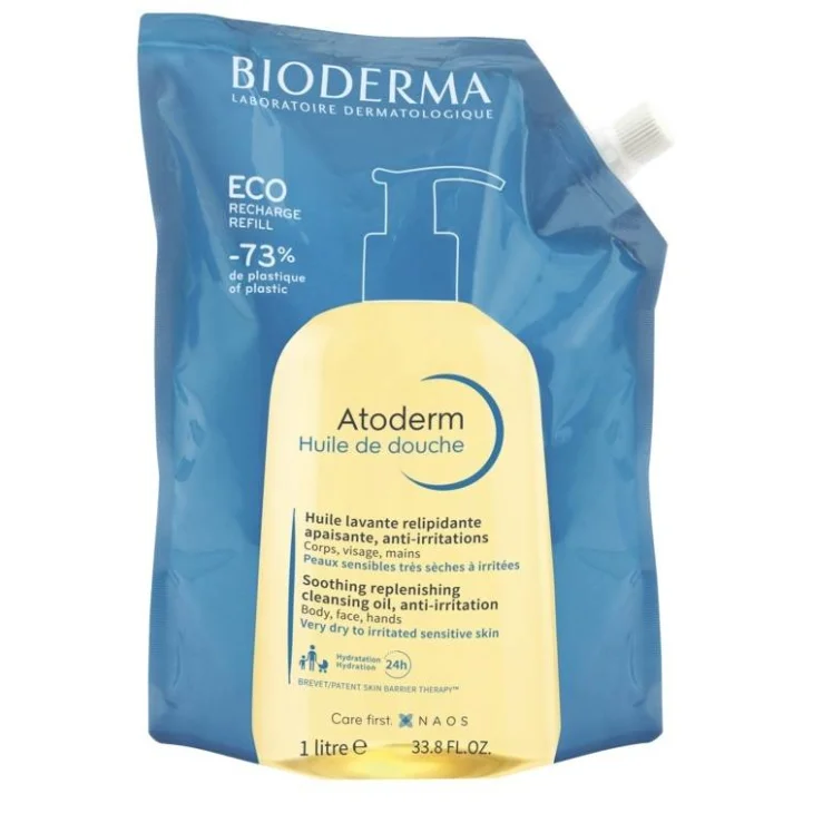 Bioderma Atoderm Huile de Douche Pelle Sensibile e Secca Eco Refill 1L