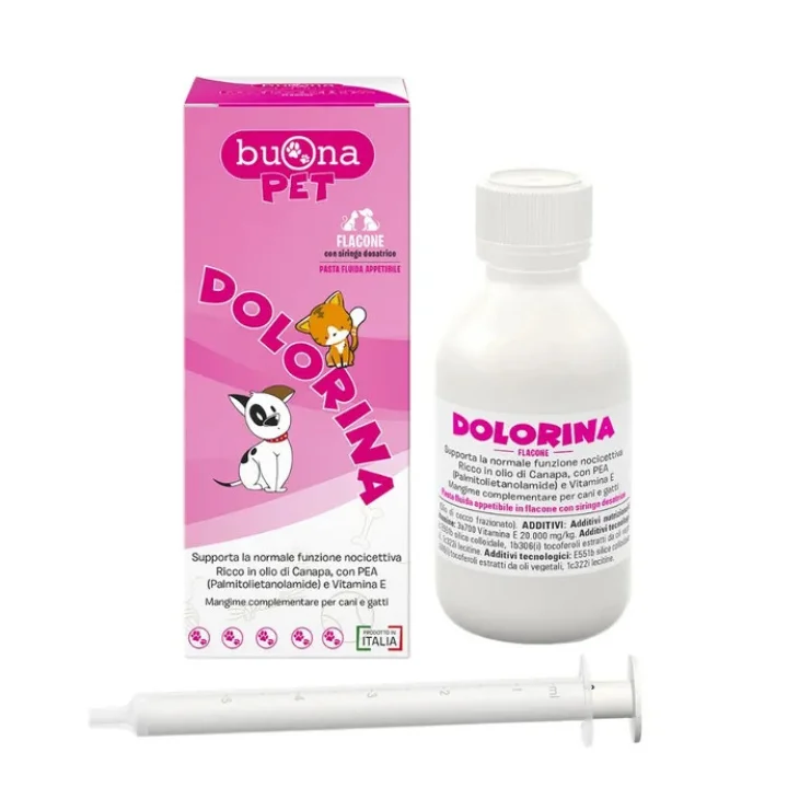 Steve Jones Dolorina Mangime Complementare per Cani e Gatti Flacone 90g Steve Jones Dolorina Mangime Complementare per Cani e Gatti Flacone 90g