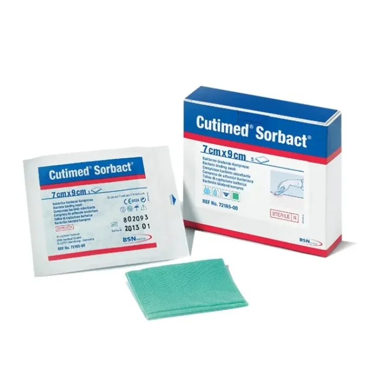 Cutimed Sorbact Medicazione Assorbente di Captazione Batterica 7X9 cm 5 pezzi