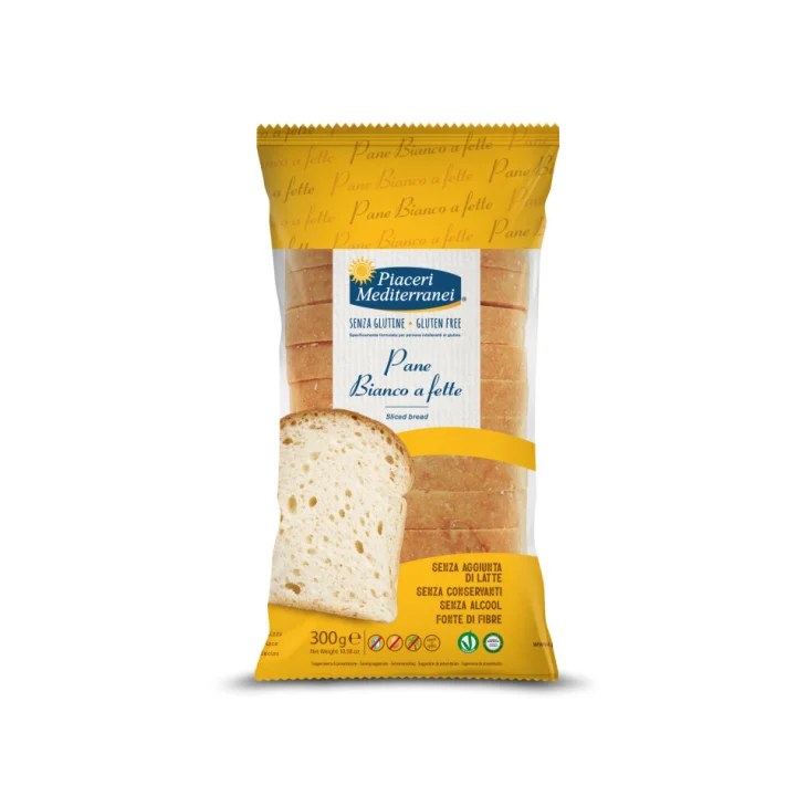 Piaceri Mediterranei Pane Bianco A Fette Senza Glutine 300 g Piaceri Mediterranei Pane Bianco A Fette Senza Glutine 300 g
