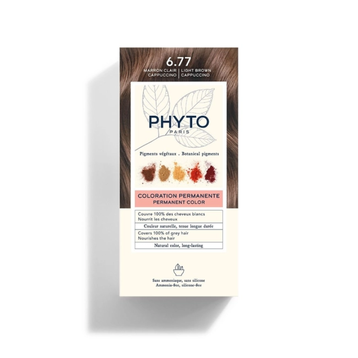 Phyto Color Kit Tinta per Capelli Colore 6,77 Marrone Chiaro Cappuccino