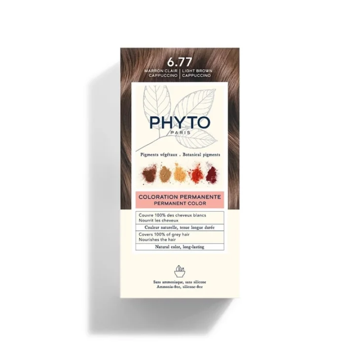 Phyto Color Kit Tinta per Capelli Colore 6,77 Marrone Chiaro Cappuccino