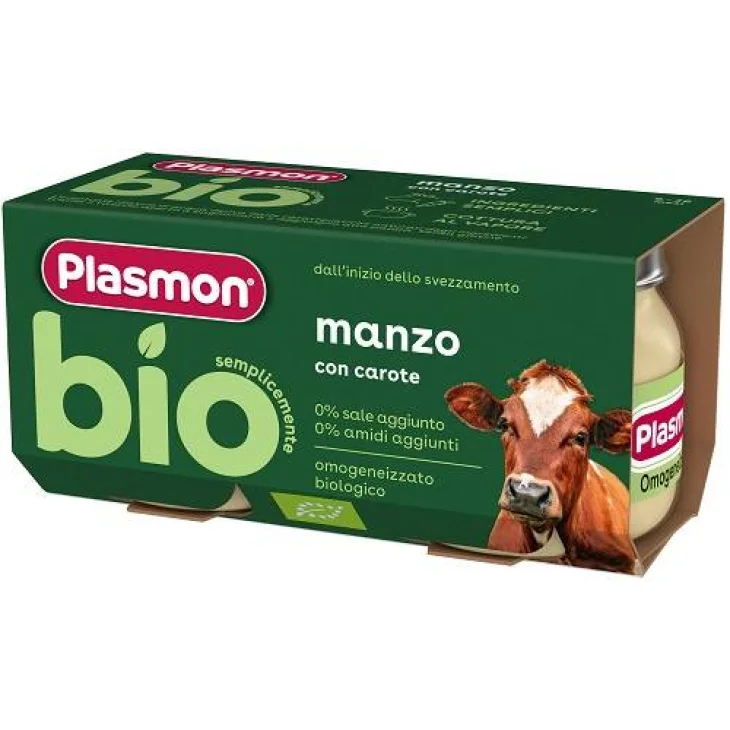 Plasmon Bio Omogeneizzato al Manzo con Carote 2 pezzi