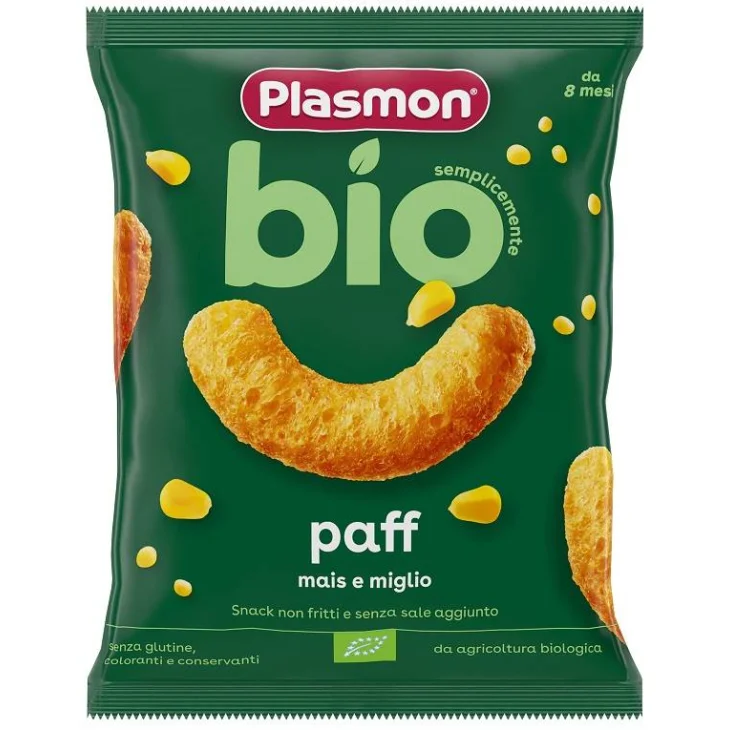 Plasmon Bio Paff Mais e Miglio Snack per bambini 15 g