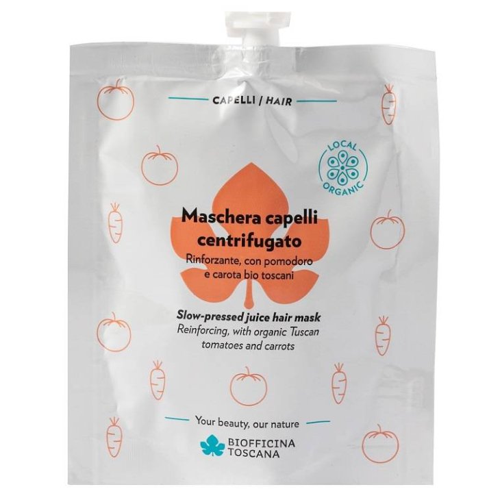 Biofficina Toscana Maschera Capelli Centrifugato Rinforzante con Pomodoro e Carota Bio 40 ml