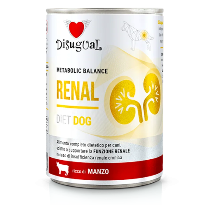 Disugual Dog Renal Alimento Dietetico per Cani Gusto Manzo 400 g