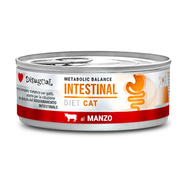 Disugual Cat Intestinal Alimento Dietetico per Gatti Gusto Manzo 85 g