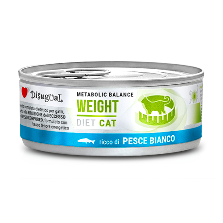 Disugual Cat Weight Alimento Dietetico per Gatti Gusto Pesce Bianco 85 g