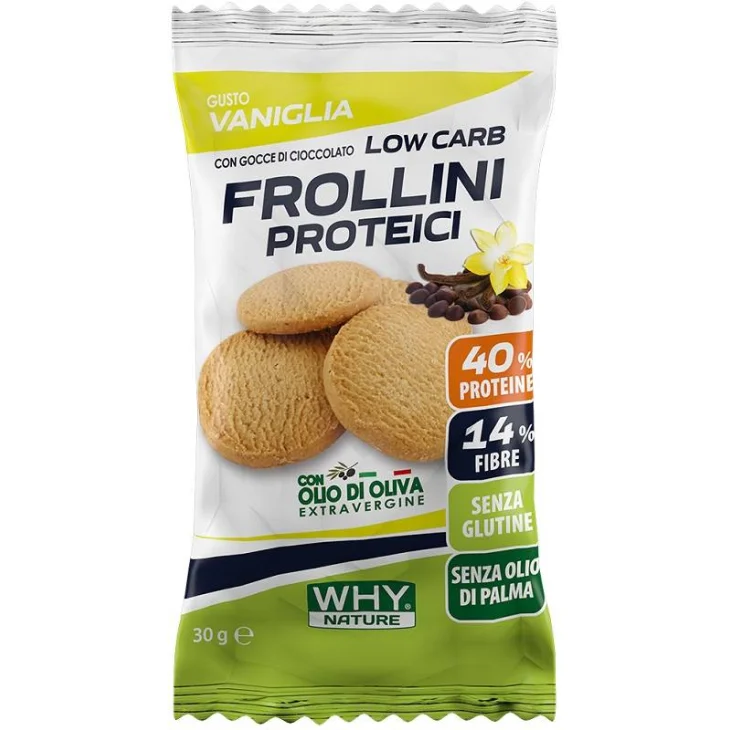 Whynature Frollini Proteici Vaniglia e Gocce Di Cioccolato 30 G