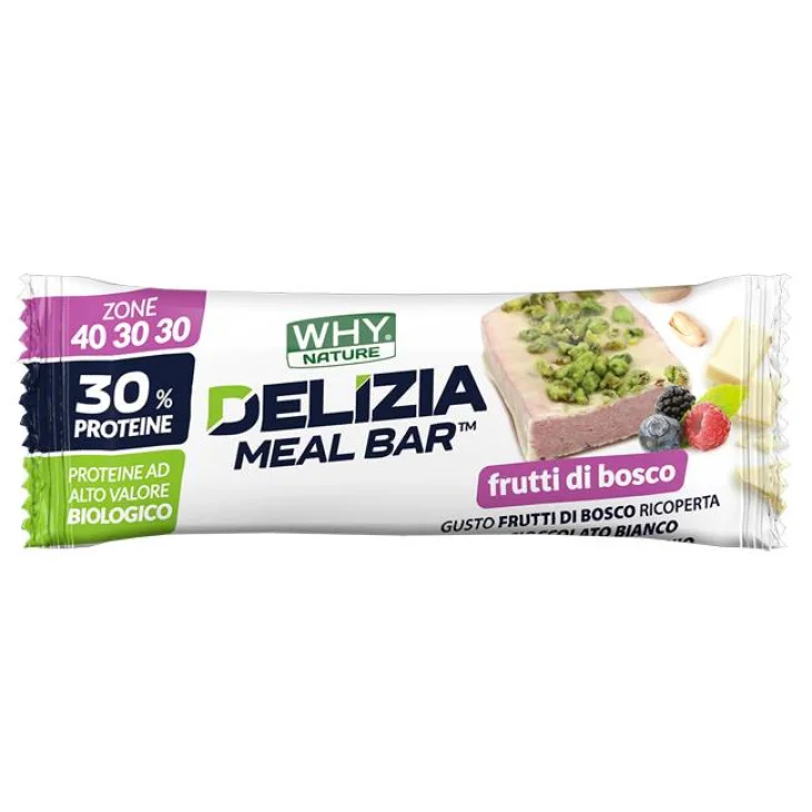 Whynature Delizia Meal Bar Frutti Di Bosco Cioccolato Bianco e Pistacchio 50 g