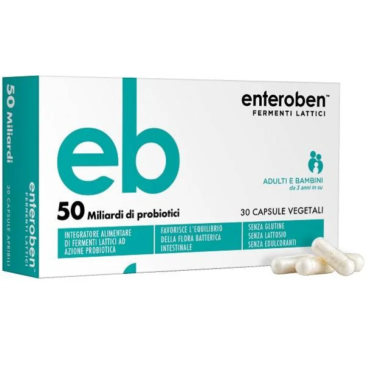 Enteroben 50 mld Integratore Alimentare per la Flora Batterica 30 Capsule Vegetali