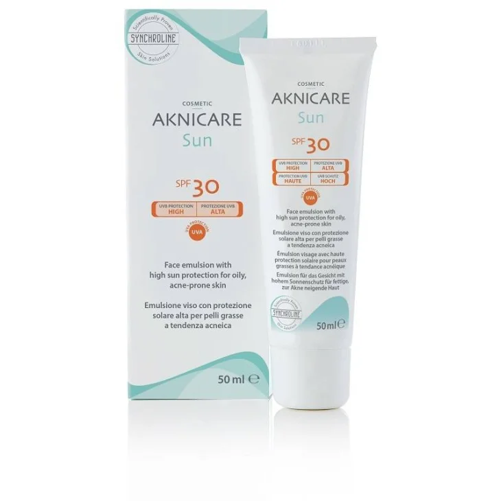 Synchroline Aknicare Sun SPF 30 Protezione Solare per Pelli Grasse 50 ml