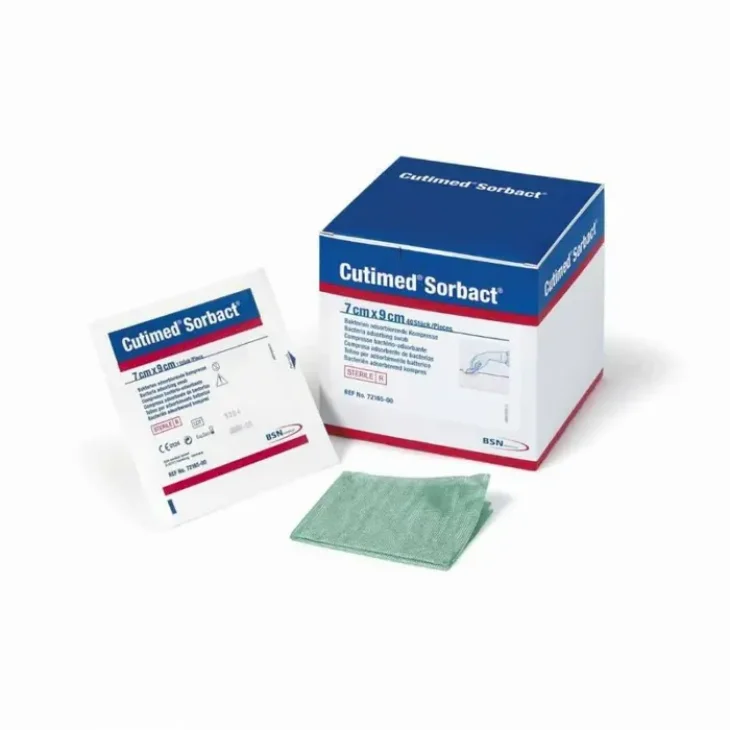 Cutimed Sorbact Garza Medicazione di Cattura di Batteri 7X9 cm 5 pezzi