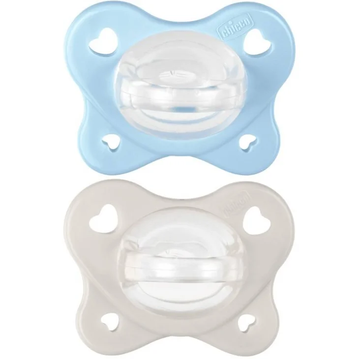 CHICCO DUAL SOFT SUCCHIETTO AZZURRO 2-6 MESI 2 PEZZI