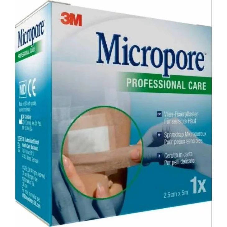 CEROTTO IN CARTA MICROPORE SURGICAL TAPE TAN M5X25MM
