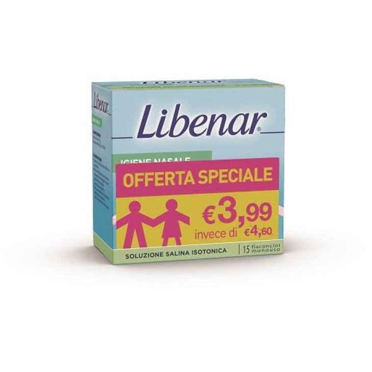 Libenar Soluzione Isotonica Igiene Nasale 15 Flaconcini da 5 ml Taglio Prezzo