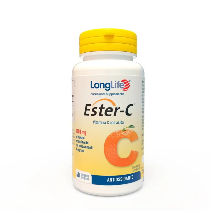 Longlife Ester-C 100mg Integratore Vitamina C non acida 60 tavolette