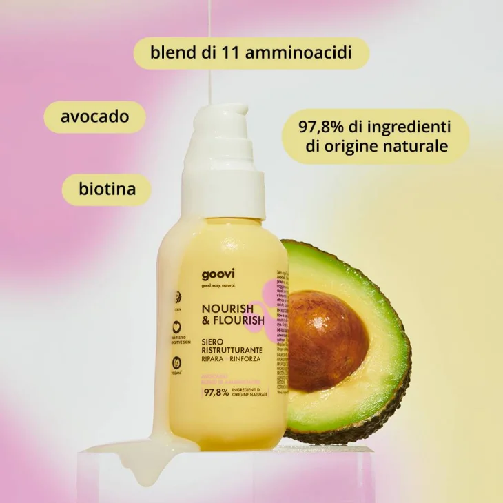 Goovi Nourish & Flourish Siero Ristrutturante Capelli 100 ml