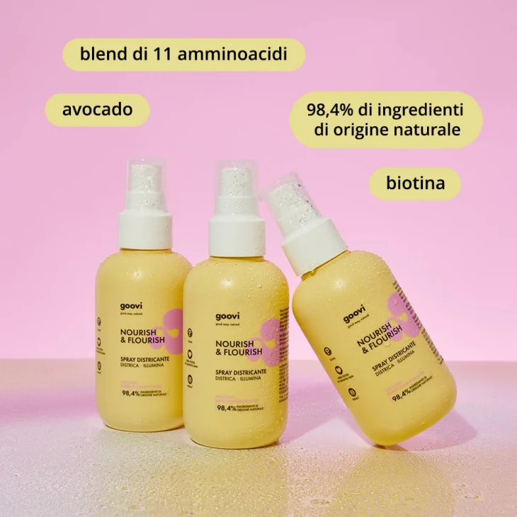 Goovi Nourish & Flourish Spray Districante Capelli senza Risciacquo 150 ml