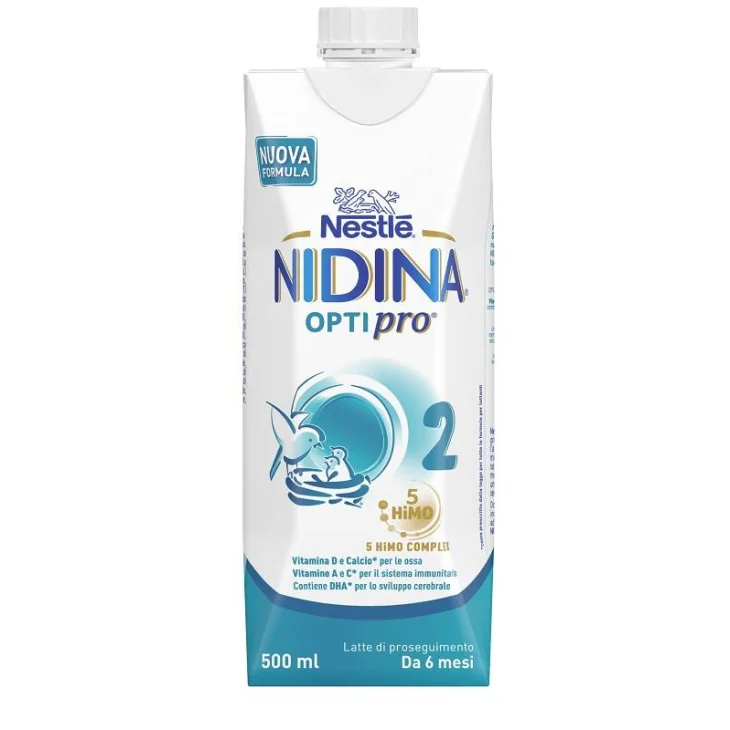 Nestlè Nidina 2 Optipro Liquido Latte di Proseguimento 5HIMO Complex 500 ml