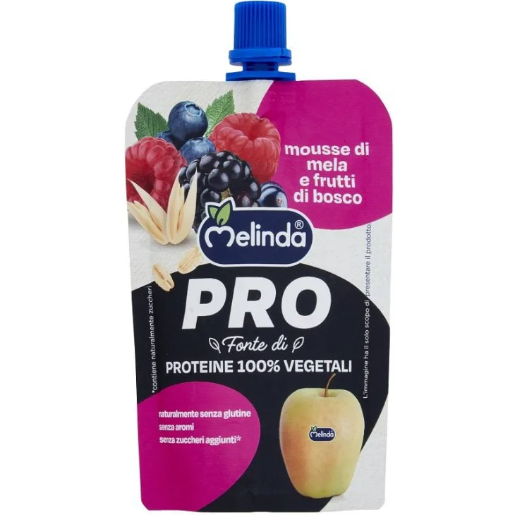 Melinda Pro Mousse Snack Gusto Mela e Frutti di Bosco 100 g
