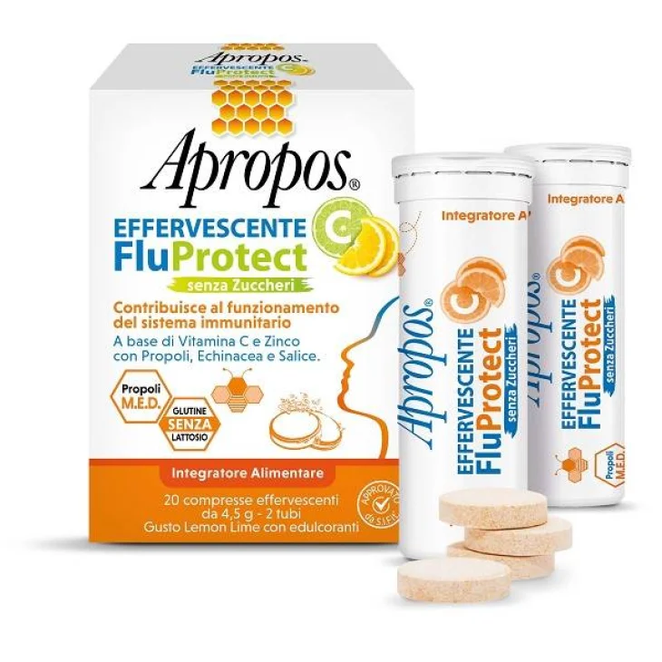 Apropos Integratore Vitamina C Zinco e Propoli Effervescente 20 compresse